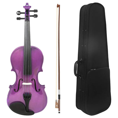 IRIN V-10 Acoustic Violin - Solid Wood Beginner Fiddle with Case, Bow & Accessories for Student Musicians