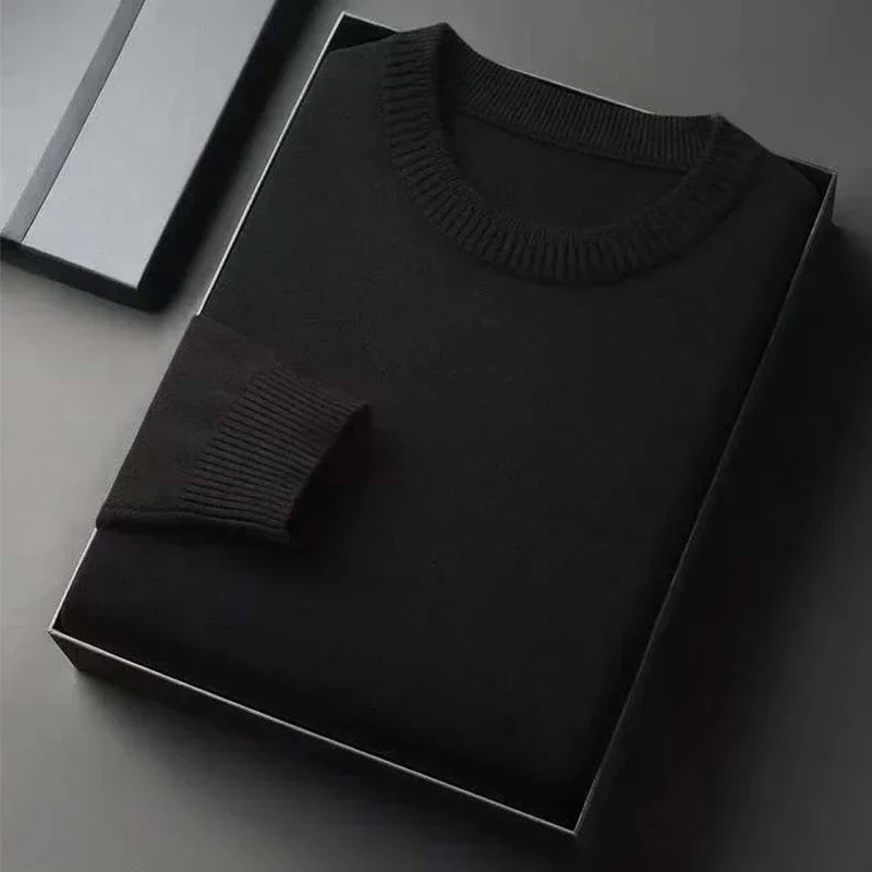 Men's Classic Crewneck Sweater - Soft Lightweight Long Sleeve Knit Pullover Casual Solid Color Top