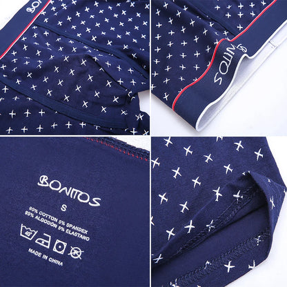 4pcs Men Cotton Boxer Shorts - Soft Comfortable Male Underwear Briefs Couple Boxers Set
