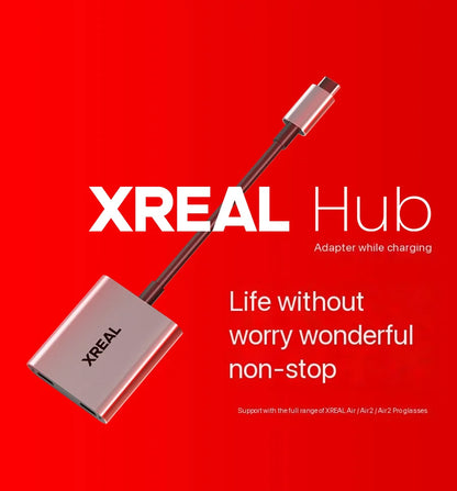 XREAL Hub 2-in-1 USB-C Adapter – 120Hz Fast Charging & Video Converter for XREAL AIR 2, PS4, PS5