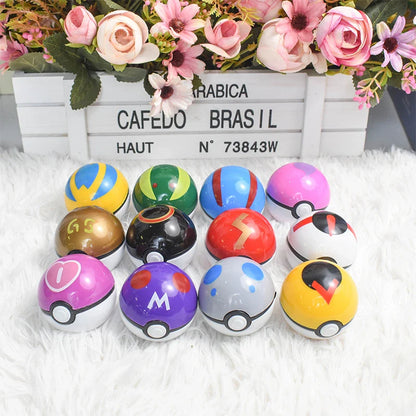 12Pcs Pokémon Poké Ball Figure Set – Pikachu Pocket Monster PVC Action Figures Collection Toy Gift Set