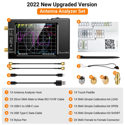 NanoVNA-H4 Vector Network Analyzer 10KHz-1.5GHz | 2.8/4" Display Antenna Tuner for MF HF VHF UHF | Spectrum Analyzer Nano VNA