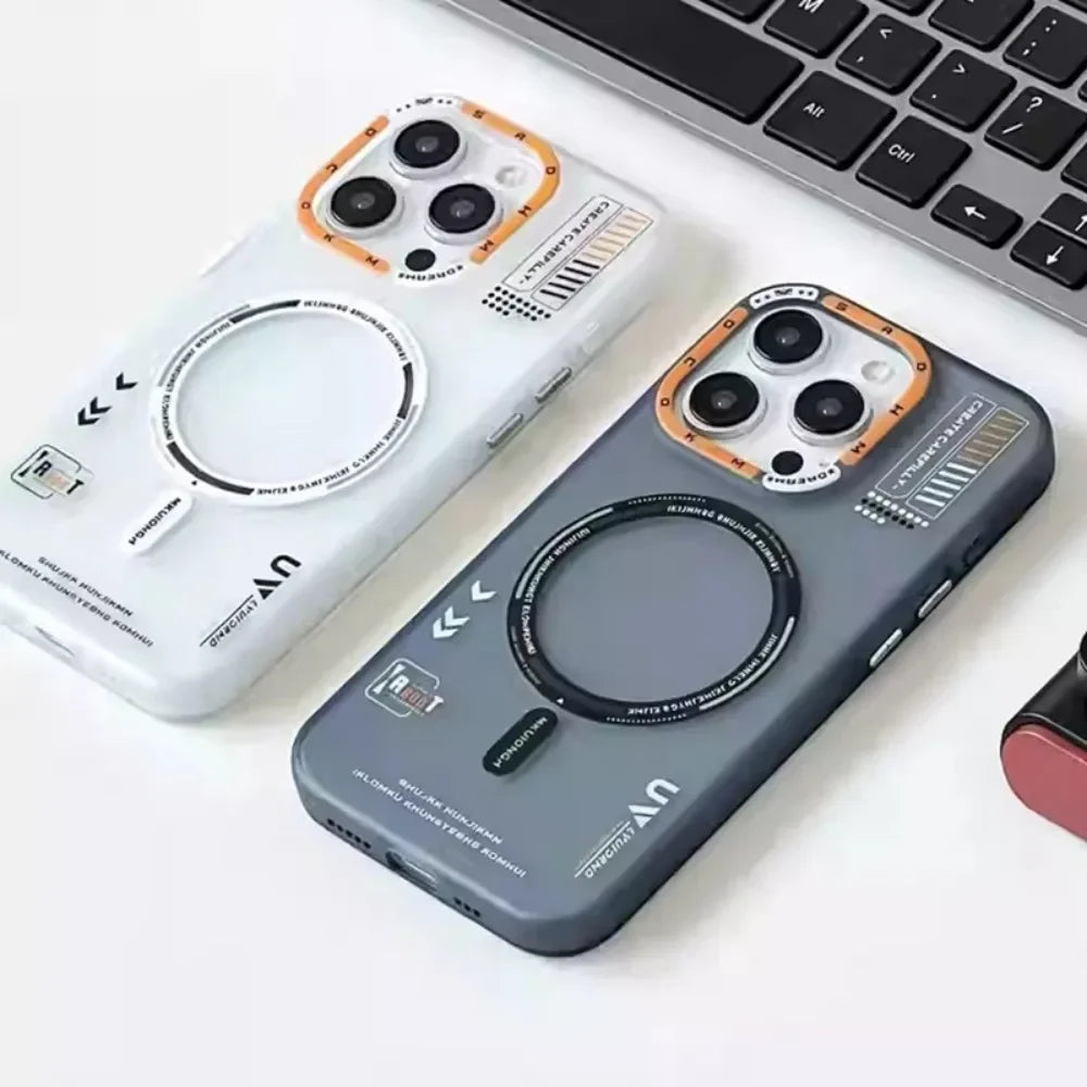 Matte Magnetic iPhone Case — Frosted Back, Metal Lens Frame & Buttons, MagSafe Wireless Charging for iPhone 13–17 Pro Max