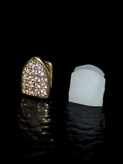 Full Zircon Inlaid Teeth Decoration – Hip Hop Style Single Teeth for Men & Women, Perfect for Dating & Party Wear