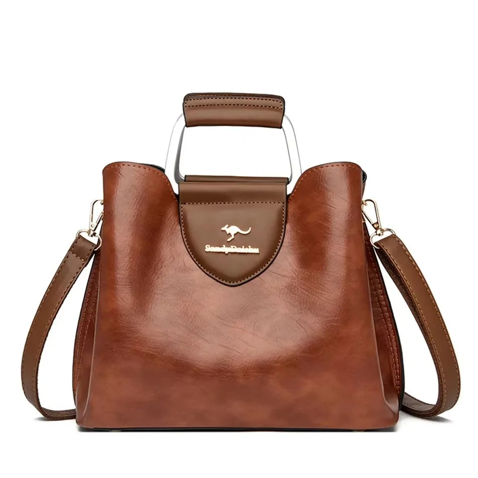 Luxury Women’s Leather Handbag – Large Capacity Shoulder & Crossbody Designer Bag