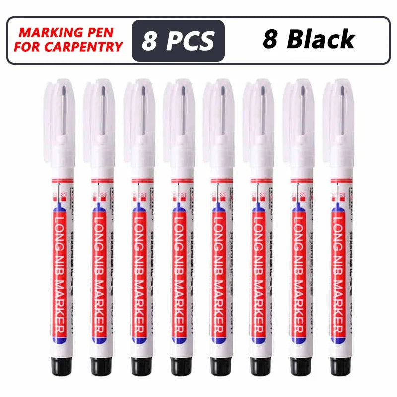 20mm Deep Hole Marker Pen Tips - Long Nib Waterproof Markers for Metal, Woodworking & Bathroom Decoration