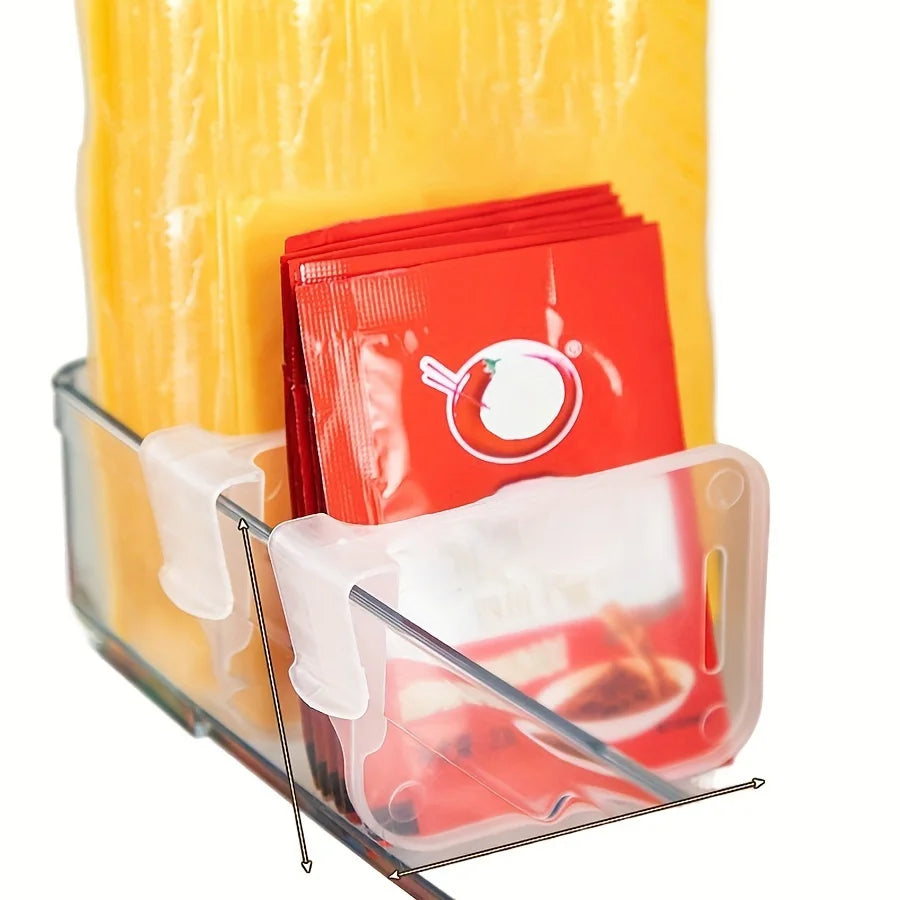 8pcs Refrigerator & Cabinet Door Divider – Kitchen Bedroom Storage Sorting Box Partition Clips
