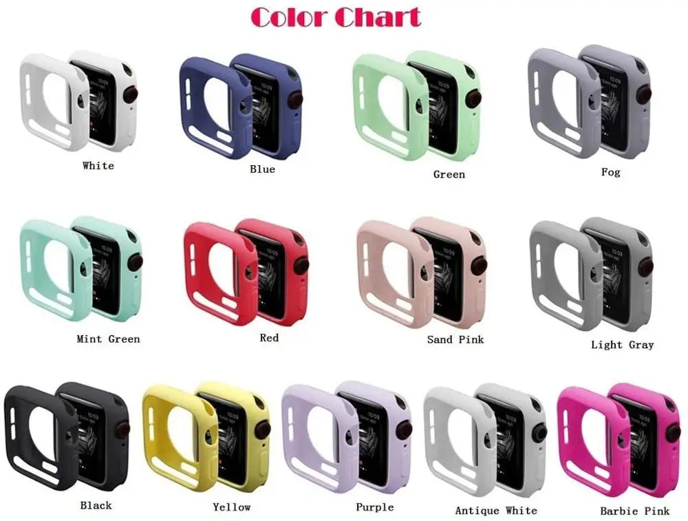 Apple Watch Silicone Case Cover - Soft Bumper Protective Accessory for Ultra 49mm Series 9 8 7 SE 6 5 45mm 41mm 44mm 40mm