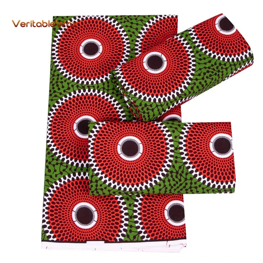 African Ankara Wax Print Fabric - 100% Cotton Real Wax African Patchwork Material for Dresses A-29