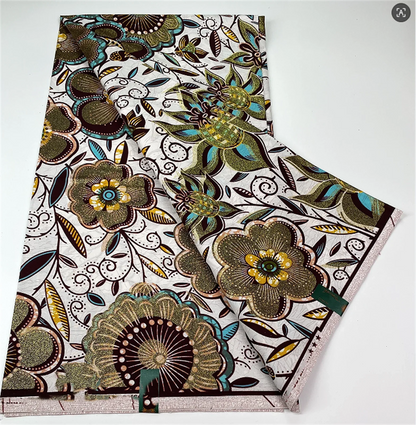 Original African Wax Print Fabric - 6 Yards 100% Cotton Nigerian Ankara Sewing Material