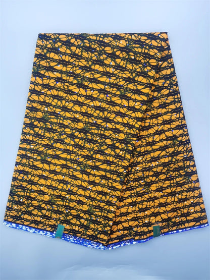 African Real Wax Ankara Fabric - 100% Cotton 6 Yards Nigerian Print Party Dress Sewing Material
