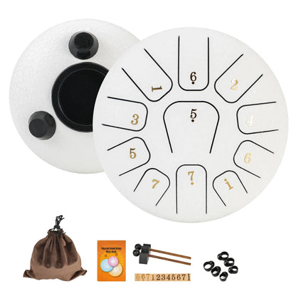 Miwayer 6" Steel Tongue Drum Gift Set — 11-Note Sound Healing Instrument with Tuning Kit for Yoga, Meditation & Anxiety Relief