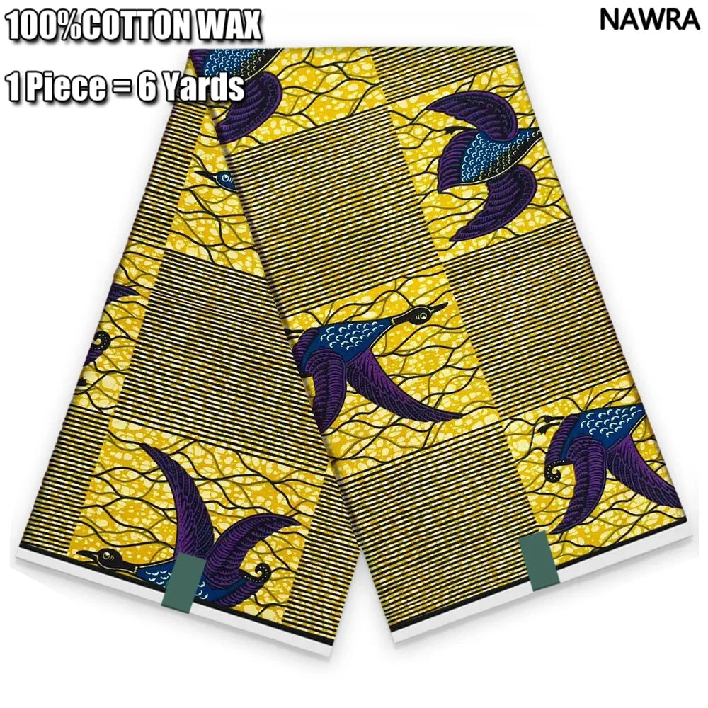 2026 African Real Wax Print Fabric - 100% Cotton Ghana Style Soft Ankara Pagne