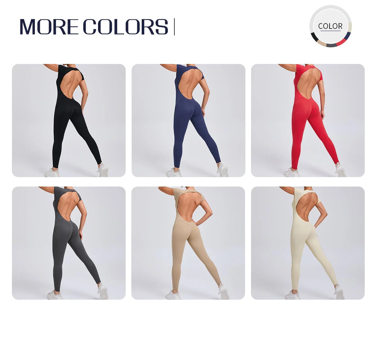 Women’s One-Piece Padded Backless Yoga Romper – Quick-Dry Workout Bodysuit & Sports Jumpsuit