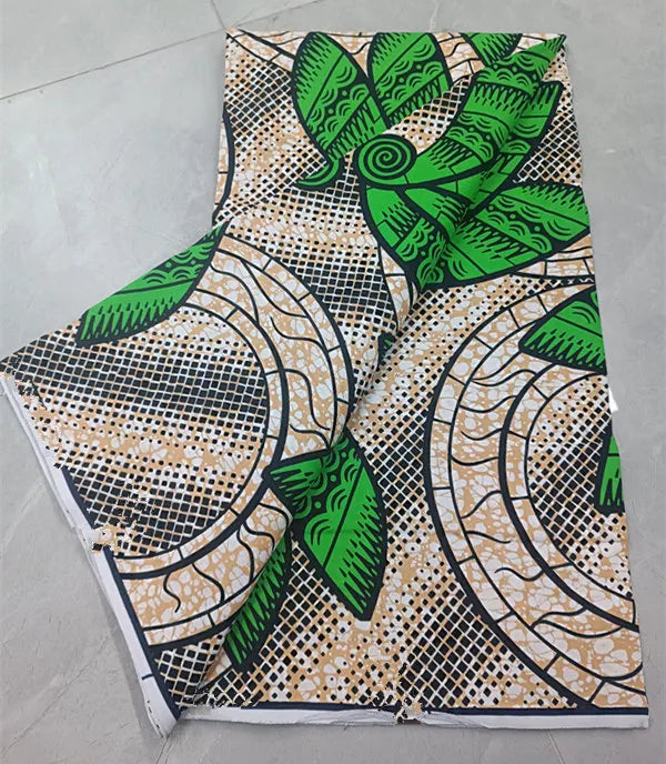 100% Cotton Ankara Wax Fabric - High Quality Soft Real Dutch Pagne Print for Dresses & Sewing