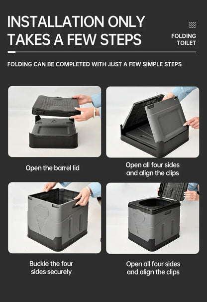 Portable Outdoor Camping Toilet – Odor-Proof Folding Emergency & Multifunctional Travel Toilet