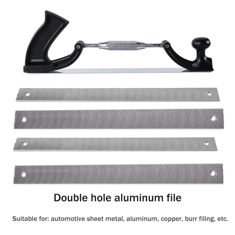 Adjustable Milled Tooth File Holder – Curved Steel Dent Repair Tool for Car Body Panel Polishing & Metal Surface Finishing