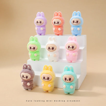 10pcs Babythree Rabbit Anime Flocked Action Figures Decorative Pendant Kawaii Desktop Dolls Toy Gifts