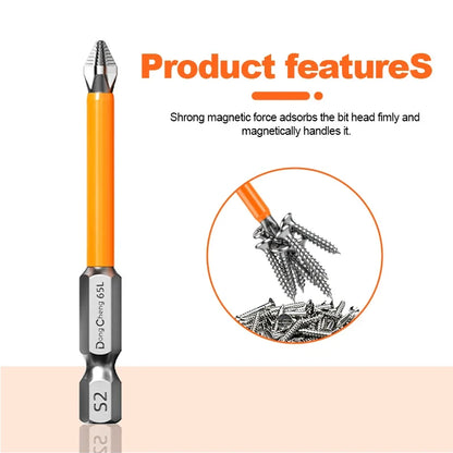 Magnetic Anti-Slip Screwdriver Bit Set - S2 Alloy Steel Impact Resistant Hex Shank Bits for Power Tools