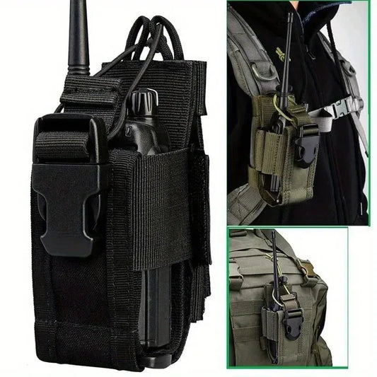 Nylon Walkie Talkie Case - Universal Radio Holder Storage Pouch for Outdoor Communication Gear