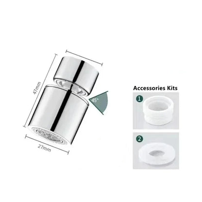 2-Mode Kitchen Faucet Spray Head - 360° Rotating Sink Aerator Nozzle with Adjustable Water Flow Filter & Splash Control