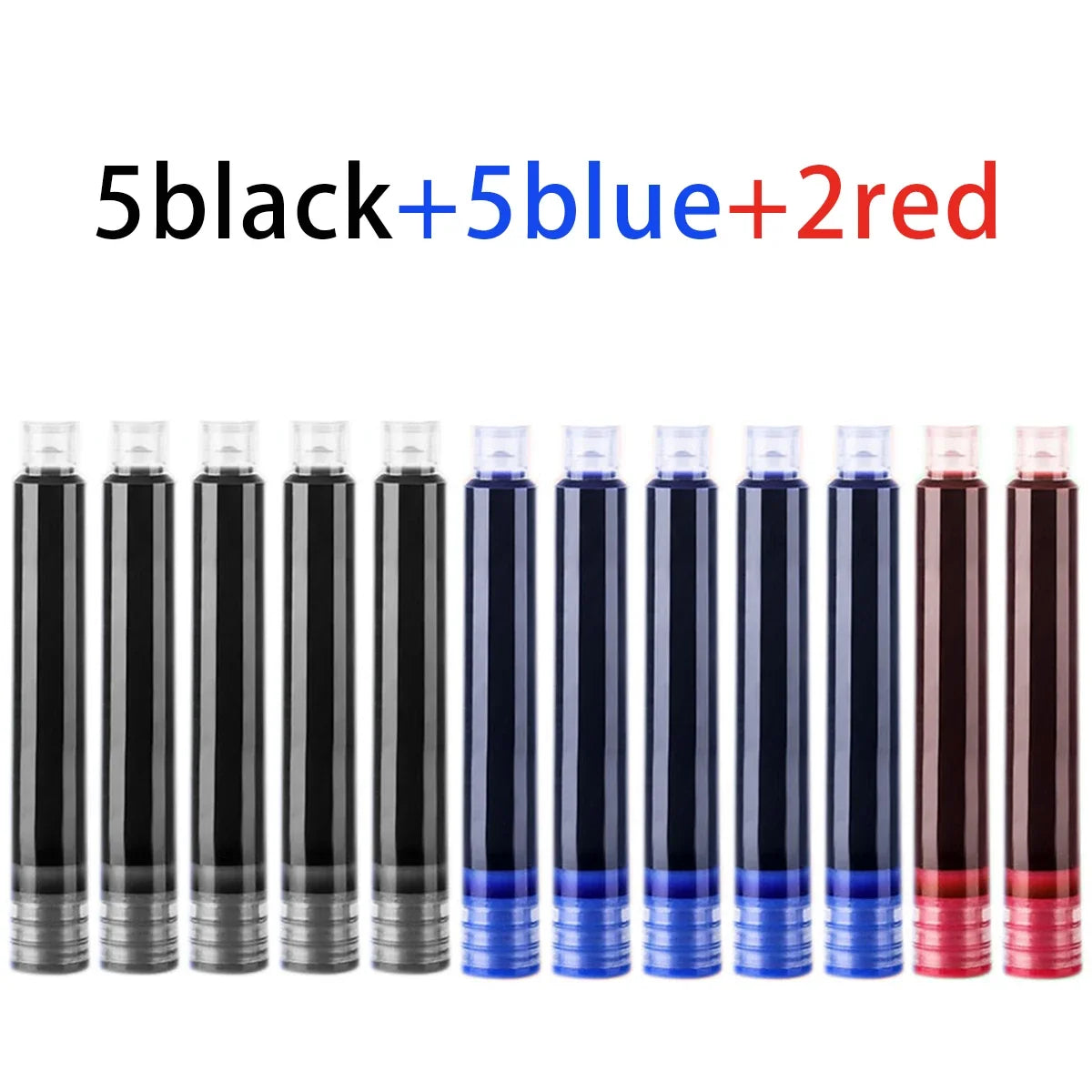 Colorful Fountain Pen Ink Cartridges - 12-60PCS 3.4mm Ink Sac Refills for Drawing, School & Office Writing Supplies
