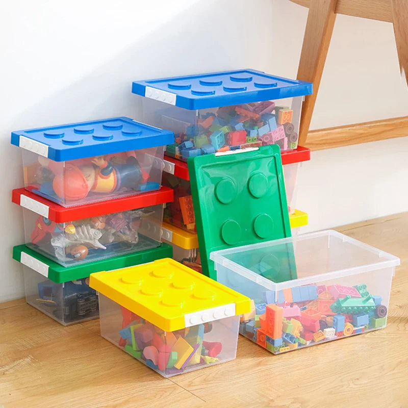 Stackable Kids Building Block Storage Box – Toy Organizer & Container for Books, Stationery, Snacks & Sundries