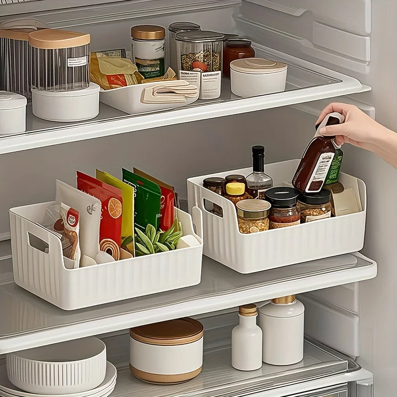 Clear Plastic Seasoning Storage Box – Adjustable Divider Kitchen Organizer for Spices, Snacks & Small Items