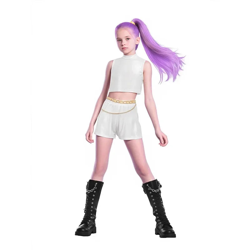 Girls Rumi Zoey Mira Cosplay Costume – 3D Print K-Pop Demon Hunters Suit Set for Stage, Performance & Halloween Party