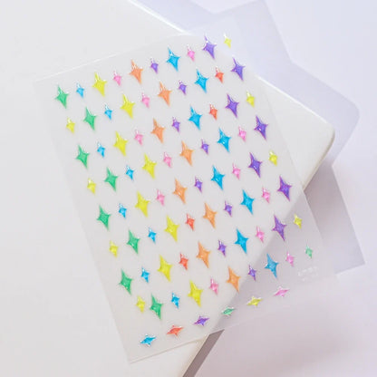 5D Macaron Nail Stickers - Embossed Flower, Fruit, Bear & Rabbit Charms for Summer DIY Manicure Decoration