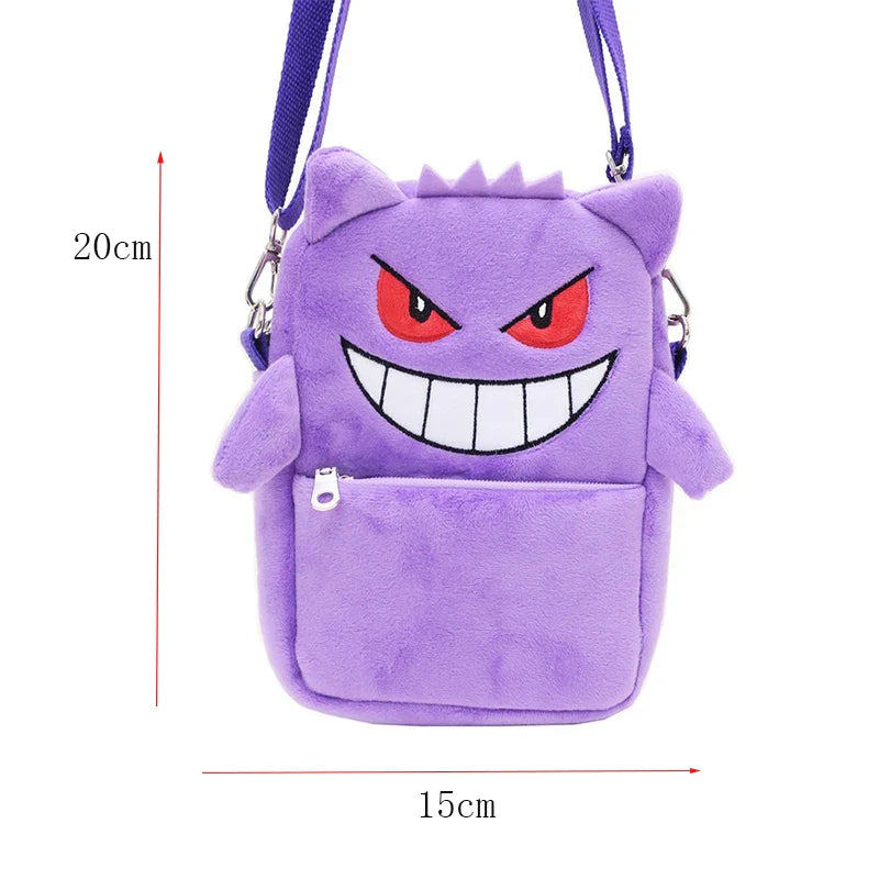 Pokemon Plush Backpack – Pikachu, Gengar, Mimikyu, Snorlax, Rowlet, Psyduck, Lucario, Charmander Anime Shoulder Bag & Doll Toy