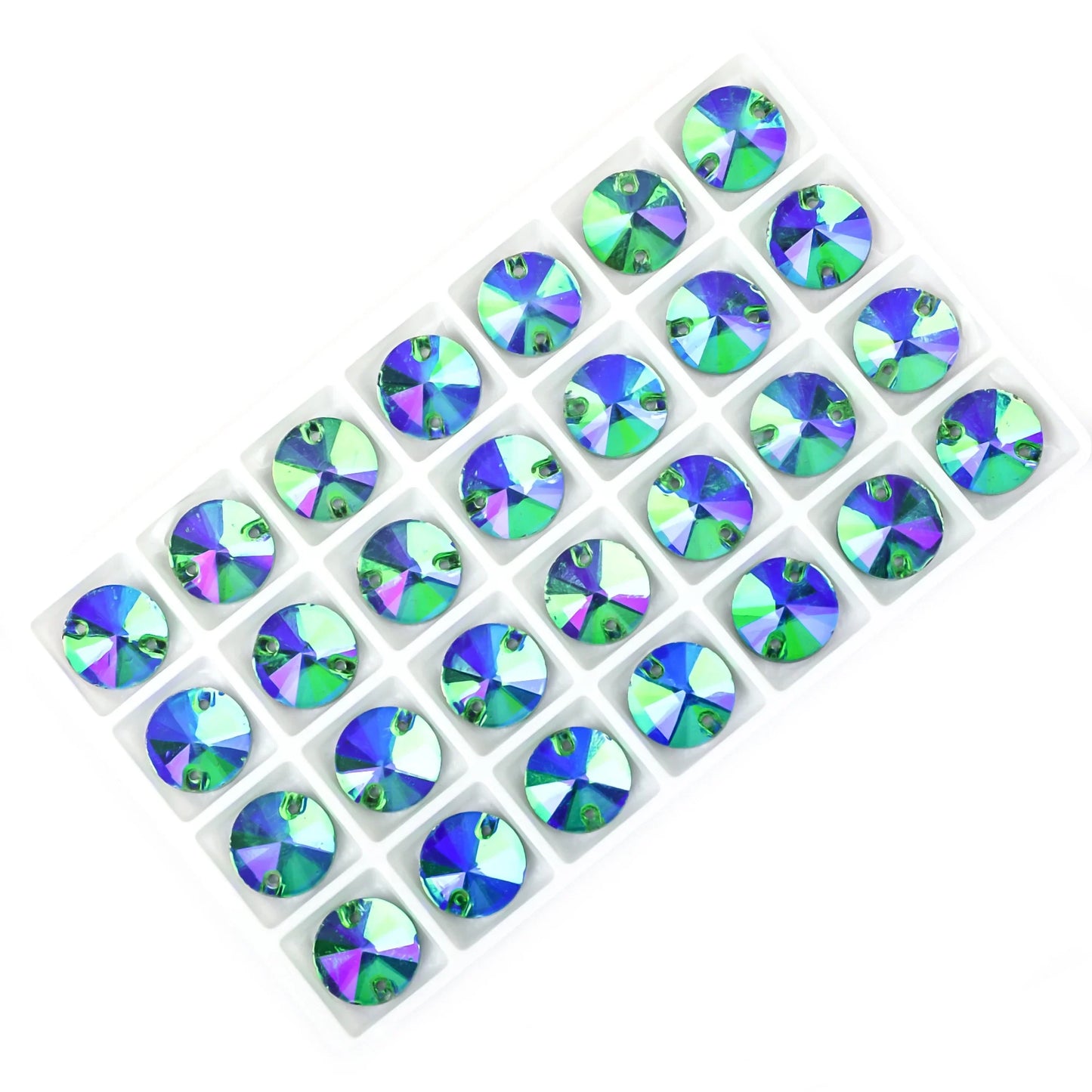Crystal Rhinestone Flatback Beads - AB Round Shell Gems for DIY Crafts, Clothing & Wedding Decoration