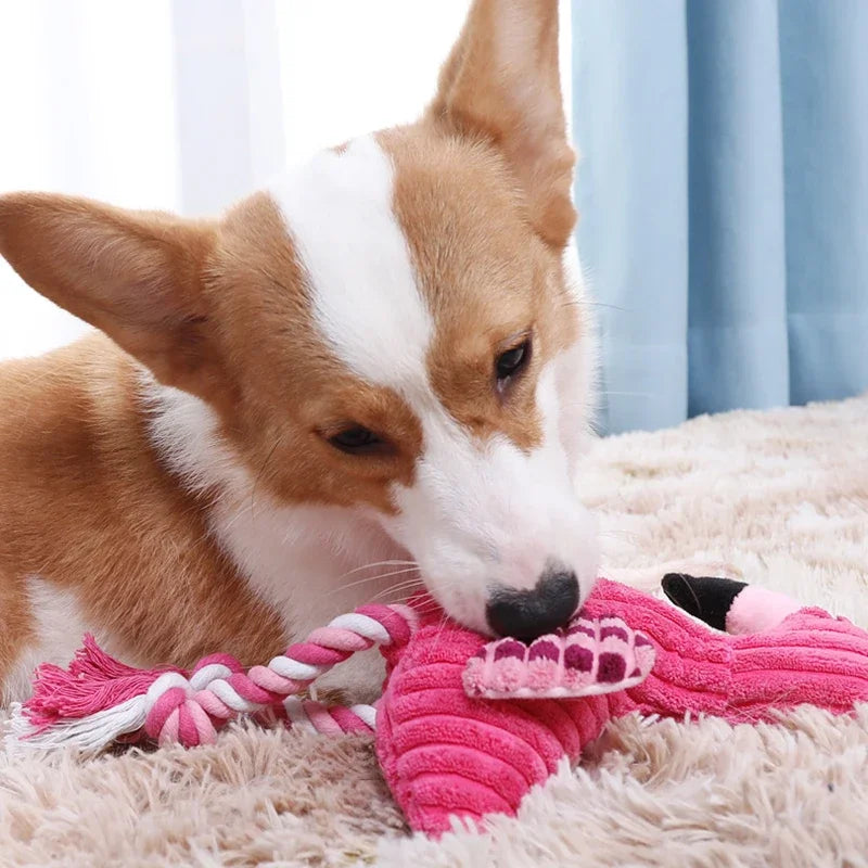Animal Shape Plush Dog Toy – Squeaky, Bite-Resistant Corduroy Toy for Puppies, Dogs, and Cats
