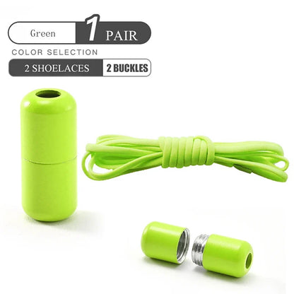 Elastic No Tie Shoelaces - Quick Lock Metal Laces for Kids & Adults Sneakers, Lazy Shoe Strings