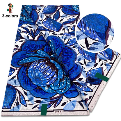 Premium Gold Print Pagne Fabric - 100% Cotton African Real Wax Ankara Grand SUP Nigerian Fabric