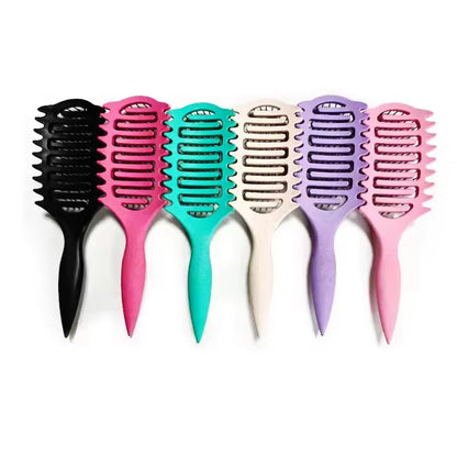 Curl Define Styling Brush - Hollow Detangling Comb for Wet Curly Hair Shaping & Styling