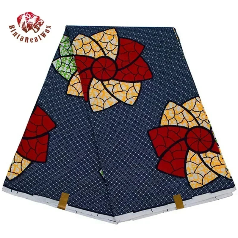 BintaRealWax Geometric Ankara Fabric - Polyester Sewing Cloth by the Yard FP6258