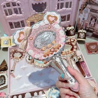 Flower Knows Angel Series Handheld Mirror – White, Black & Pink Compact Mirror