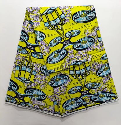 African Real Wax Print Fabric - 100% Cotton Nigerian Ankara Sewing Material for Party Dresses