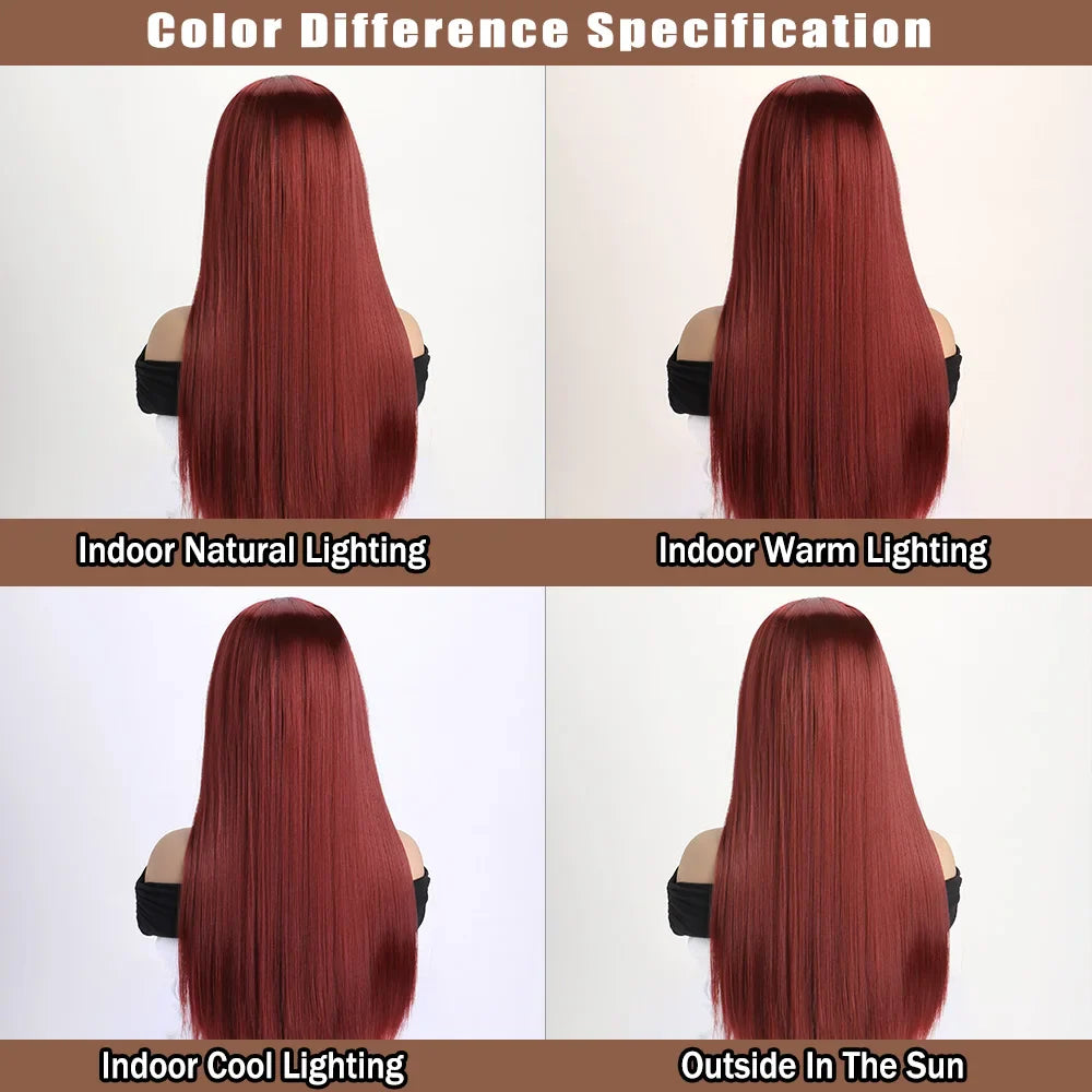 26" Long Straight Synthetic Wig for Women – Colorful Fashion Wig for Daily Wear, Halloween Costume, Party & Cosplay