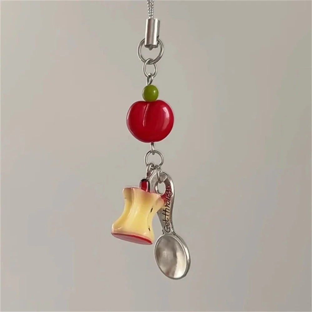 Cute 3D Strawberry Cake Phone Charm Strap – Cookie Pendant Lanyard Keycord for iPhone, Camera, Bag & Girls' Accessories