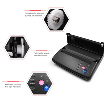 Tattoo Transfer Machine - Stencil Copier Printer, Thermal Drawing Tool for Tattoo Photos & Transfer Paper for Beginners