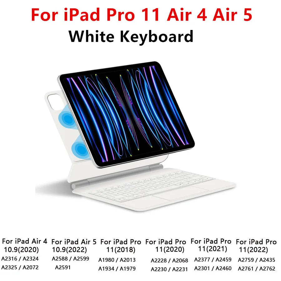 TouchPad Magic Keyboard Case for iPad Air & iPad Pro - Backlit Smart Cover with Trackpad Support for 11/13 Inch Models