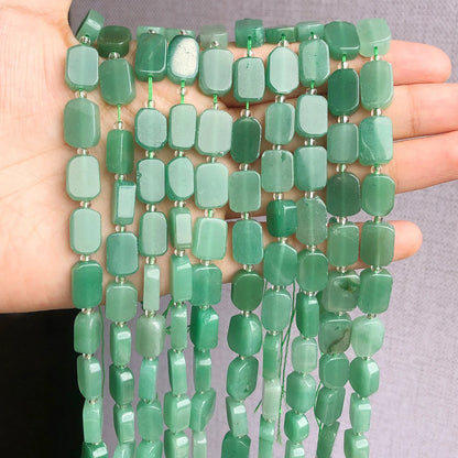 Natural Gemstone Rectangle Beads - 8x12mm Amethyst Citrine Lapis Lazuli Spacer Beads for DIY Jewelry Making & Bracelets