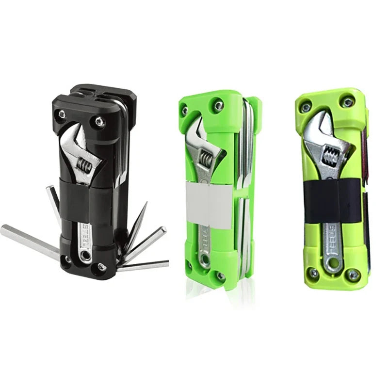 Bicycle Multitool Repair Kit - Versatile Bike Tool Set with Tire Repair Tools, Screwdriver & Chain Accessories for MTB and Road Bikes