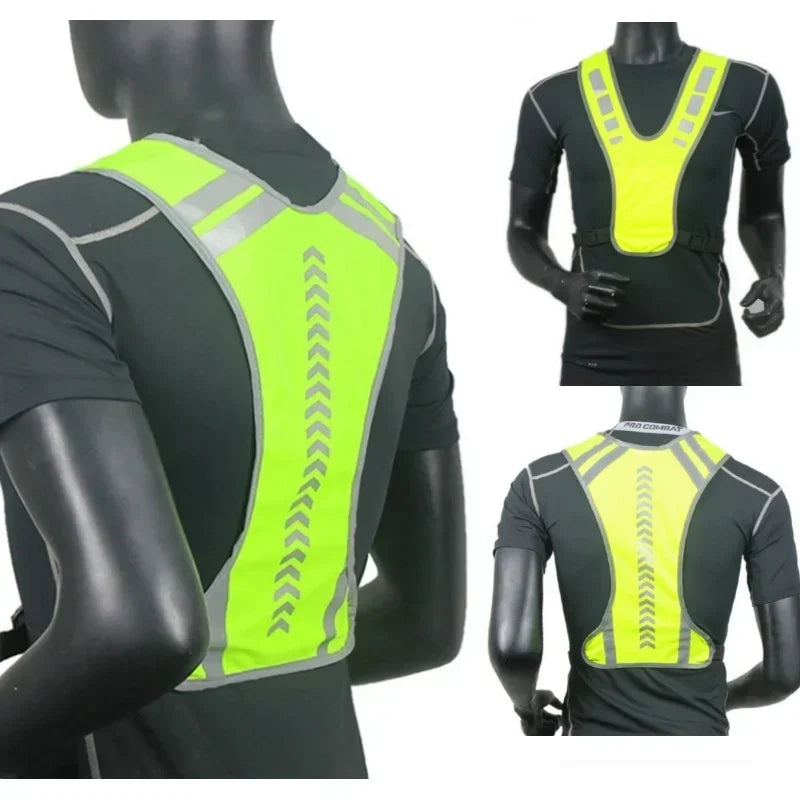 High Visibility Reflective Safety Vest - Night Running, Cycling & Motorcycle Traffic Gear for Outdoor Work