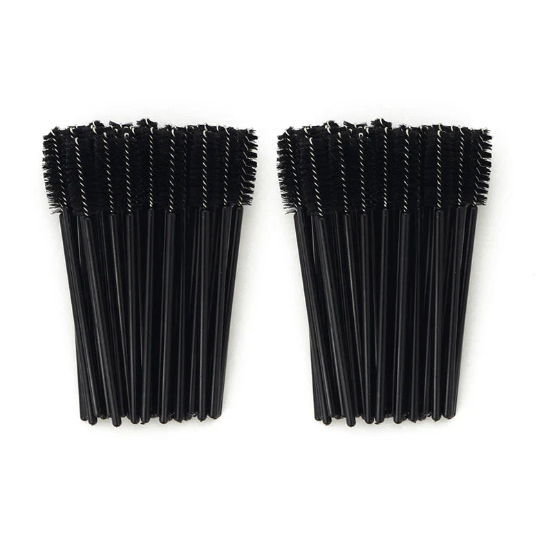 ANNAFRIS 50pcs Disposable Eyelash & Eyebrow Brushes — Soft Crystal Lash Extension Mascara Wands Makeup Tools
