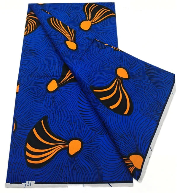 African Wax Print Fabric - High-Quality Cotton Ankara Gold Print Pagne for Wedding & Dress Sewing