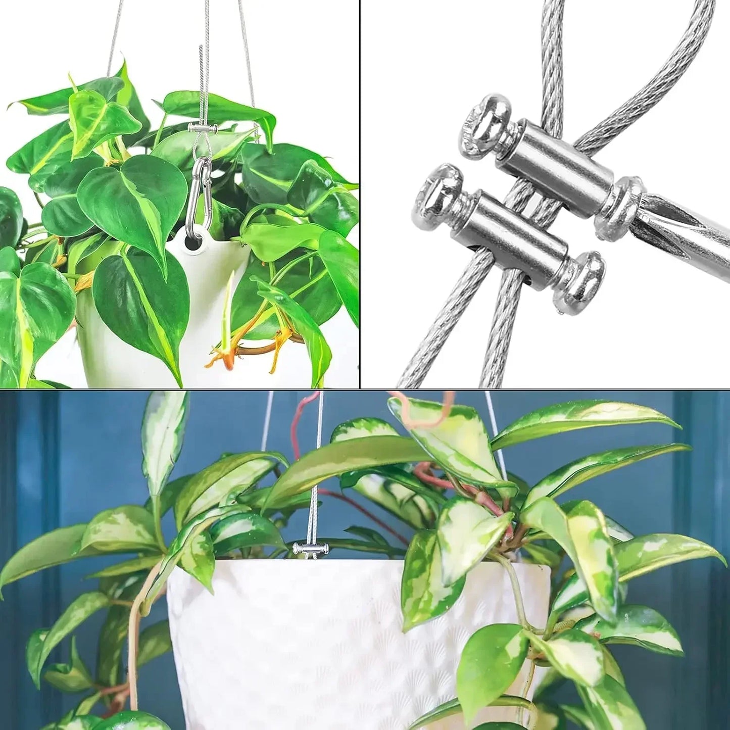 100/10PCS Steel Wire Rope Cable Clamps – Adjustable Metal & Copper Clips for 1.2–2.5mm Cables