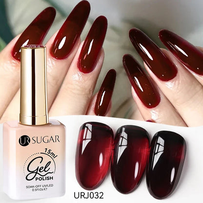 UR SUGAR Champagne Gold Silver Reflective Glitter Gel Nail Polish 15ml - Semi-Permanent Soak Off UV Manicure Art Varnish